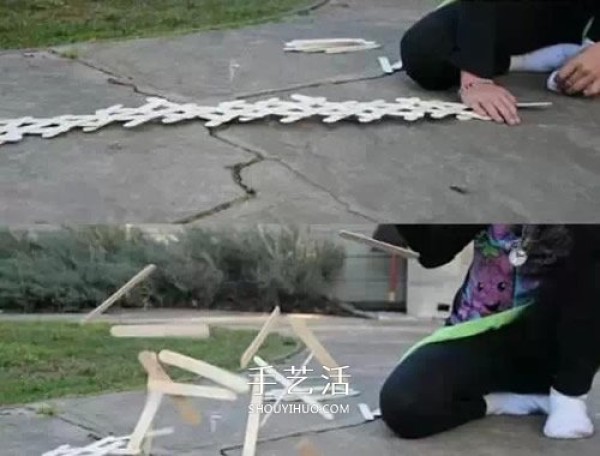 Make dominoes with ice cream sticks and play a fun domino game together