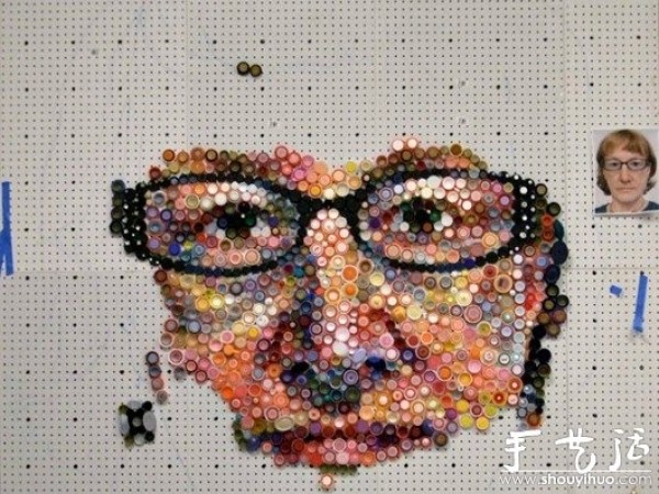 Self-portrait of DIY plastic bottle cap