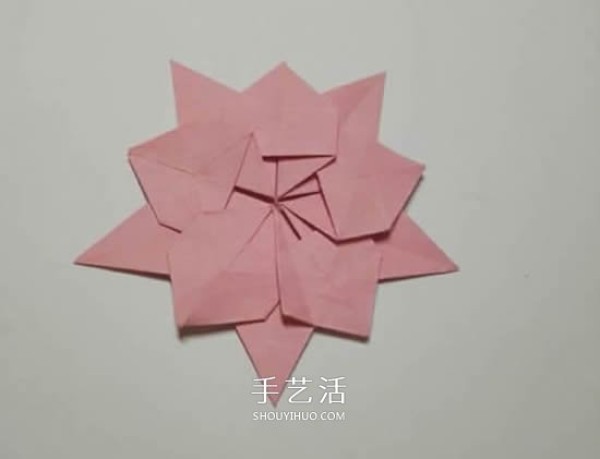 Christmas Origami Christmas Flower Illustration Steps for Folding a Flat Christmas Flower