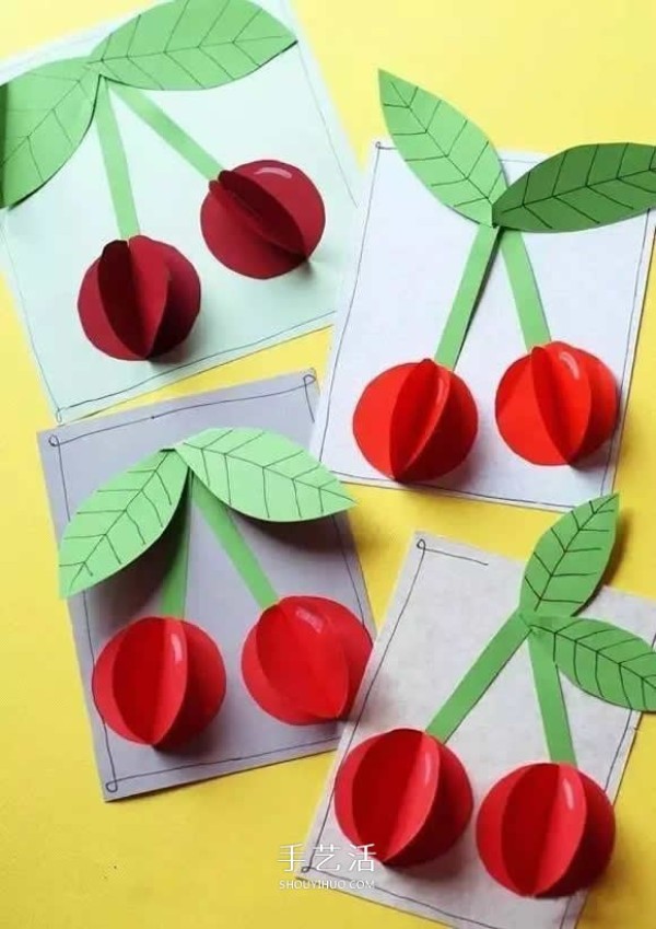 Interesting paper-cutting tutorial uses cardboard to cut three-dimensional cherry paintings