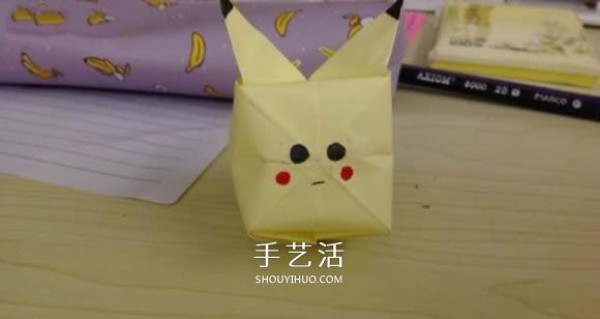 How to make origami Pikachu, instructions for folding Pikachu for children