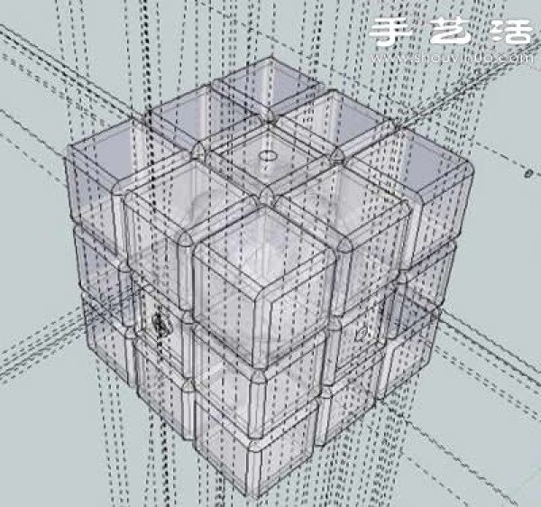 3D model of Rubiks cube structure