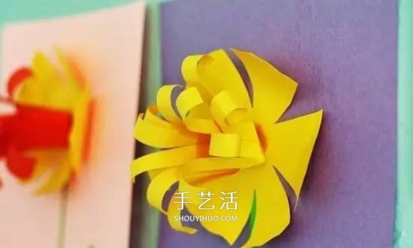 New Years daffodil greeting card to make a three-dimensional greeting card that symbolizes longing and reunion