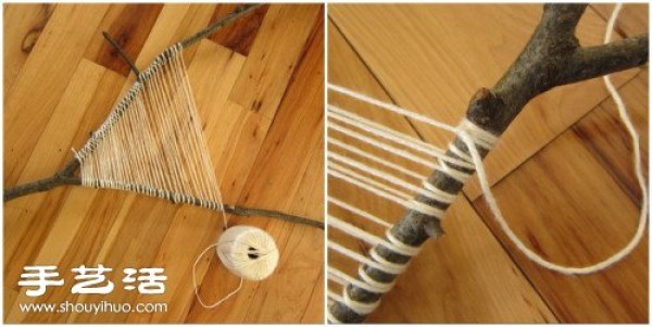 Illustrated tutorial on knitting wool to make natural pastoral style home decorations