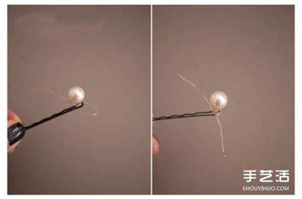 How to make your own pearl hairpins, tutorial and simple DIY pearl hairpins and illustrations