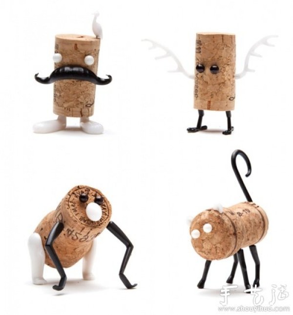 Red wine bottle stopper DIY animal doll