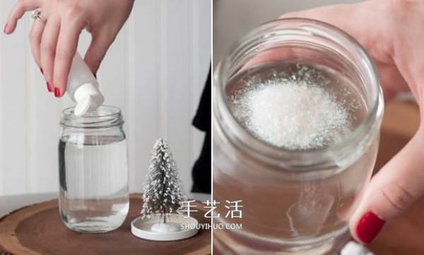 How to make your own snow scene glass bottle, Romantic snow scene decoration DIY tutorial