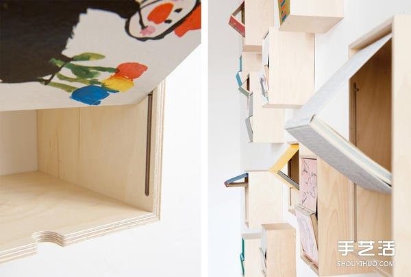 Using waste books to open and close DIY storage methods to store wooden bookcases