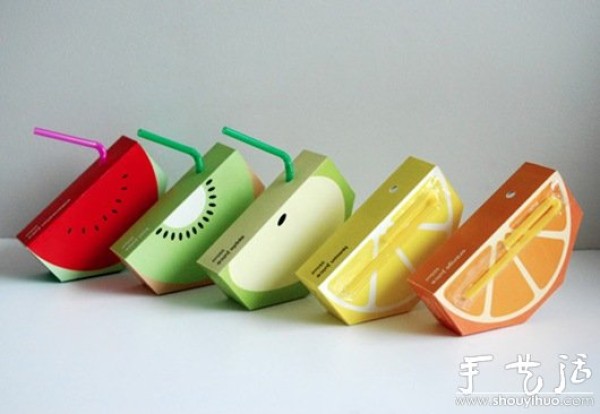 Cute fruit-shaped juice packaging