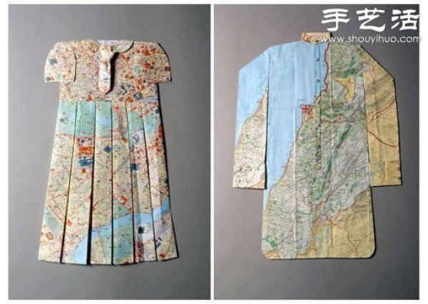 Creative origami DIY: beautiful origami map dress