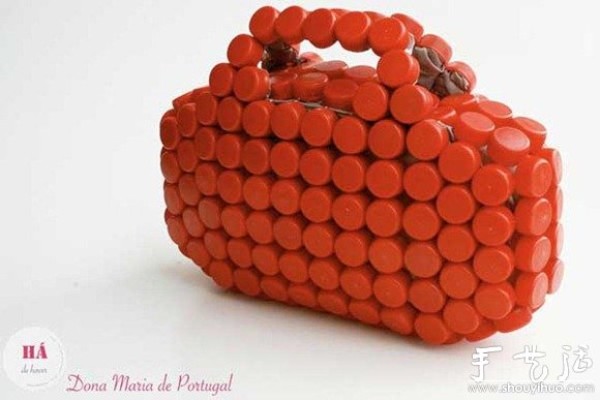 Handmade bags made from beverage bottle caps