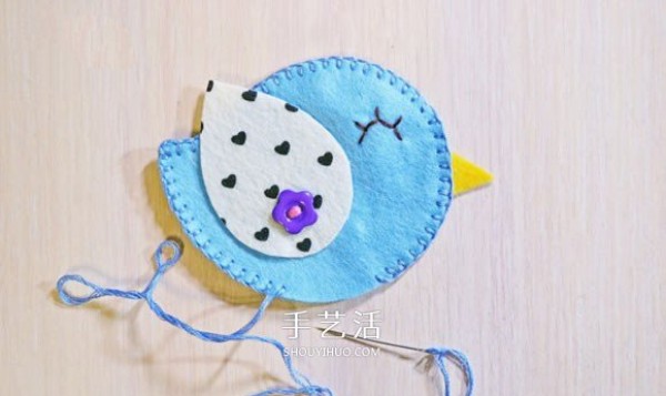 Non-woven bird bird refrigerator magnet DIY handmade fabric bird refrigerator magnet production