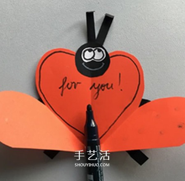 Blessings and luck! How to make Valentines Day love card with seven-star ladybug