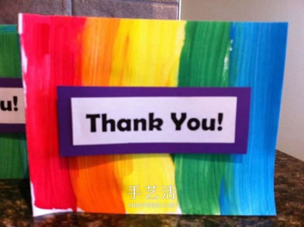 How to make Thanksgiving rainbow cards, childrens handmade rainbow greeting cards