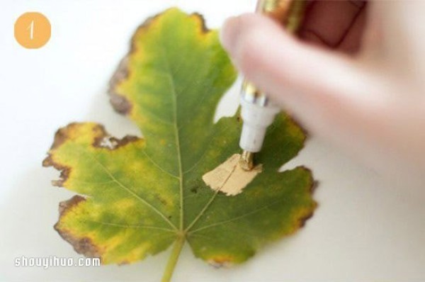 Beautiful leaf trinkets handmade DIY illustrated tutorial