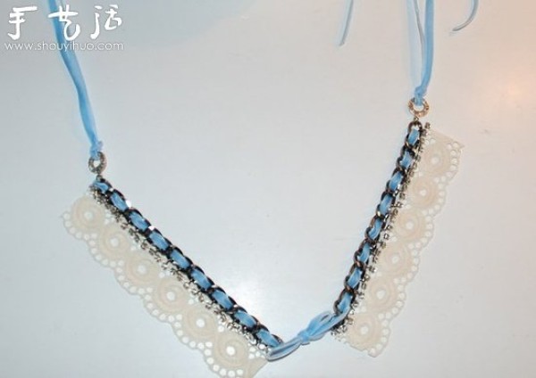 DIY Tutorial for Making Ribbon Lace Necklace