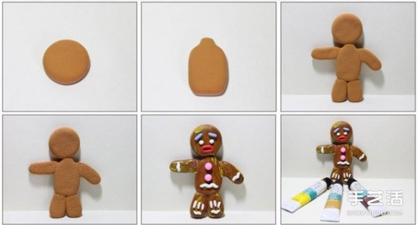 Clay Gingerbread Man DIY Illustration Tutorial on Making Gingerbread Man with Clay