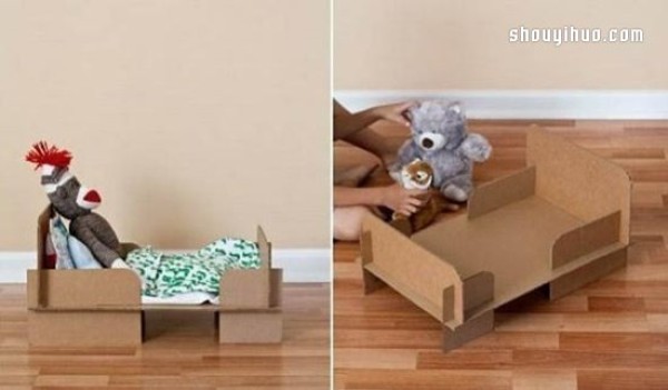 How to make a toy bed with house props and props using cardboard boxes and corrugated paper