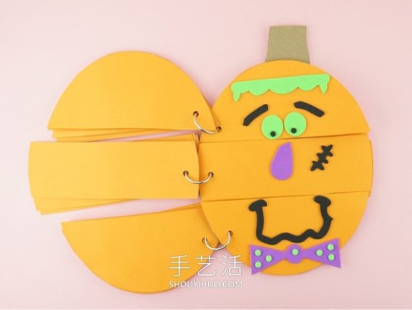 Illustrated tutorial on how to make your own Halloween pumpkin lantern book