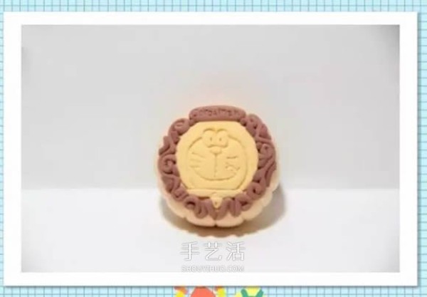 How to make small handmade clay Doraemon cartoon mooncakes for Mid-Autumn Festival