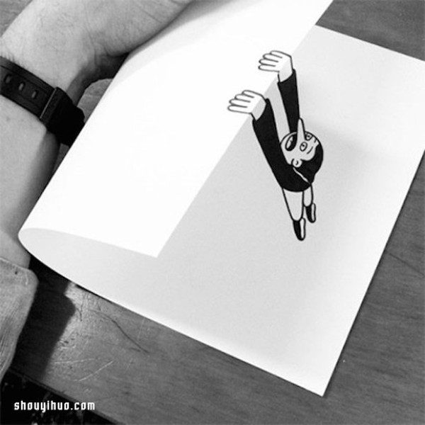 Creative 3D illustrations: Ordinary white paper creates three-dimensional space