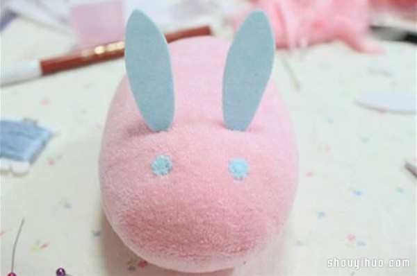 Cute Pink Fabric Rabbit Non-woven Fabric Handmade Illustrated Tutorial