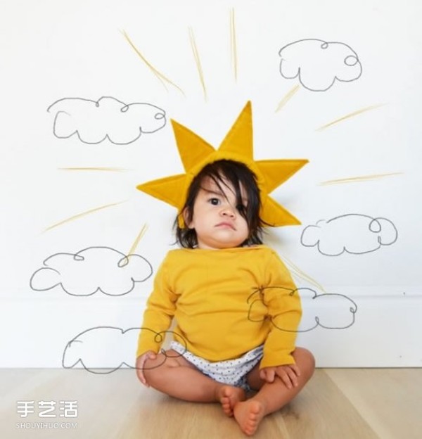 DIY non-woven baby headwear, handmade cloth sun headdress for toddlers