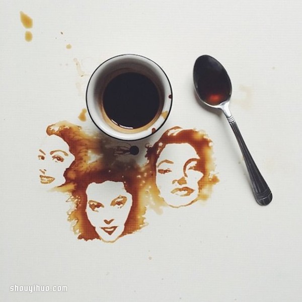 Creative Painting: Turn spilled coffee into graffiti art