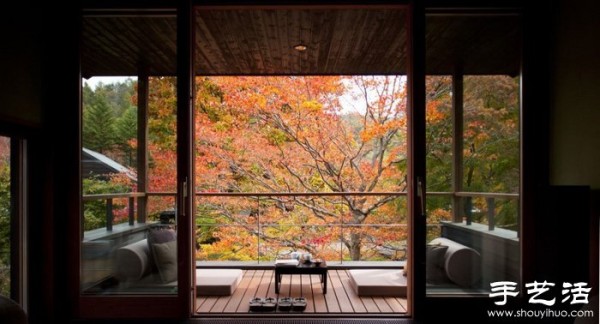 Japanese hotel decoration design that integrates natural landscapes