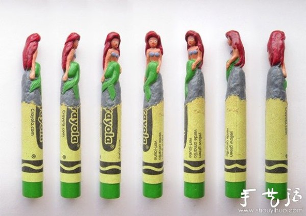 Crayon carving works