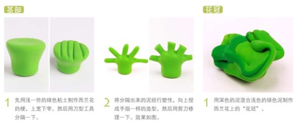 Cute Broccoli Clay Handmade Illustrated Tutorial