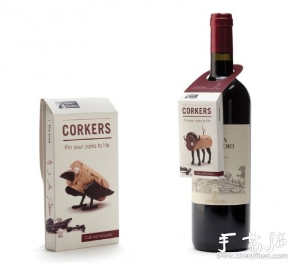 Red wine bottle stopper DIY animal doll