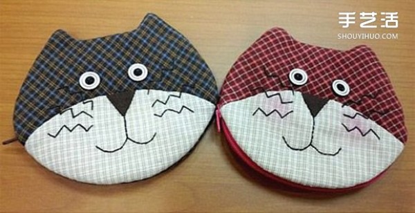 Non-woven cat head coin purse DIY fabric cat head coin purse production