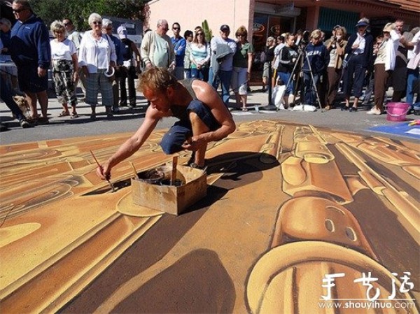 3D street graffiti work - Lego army