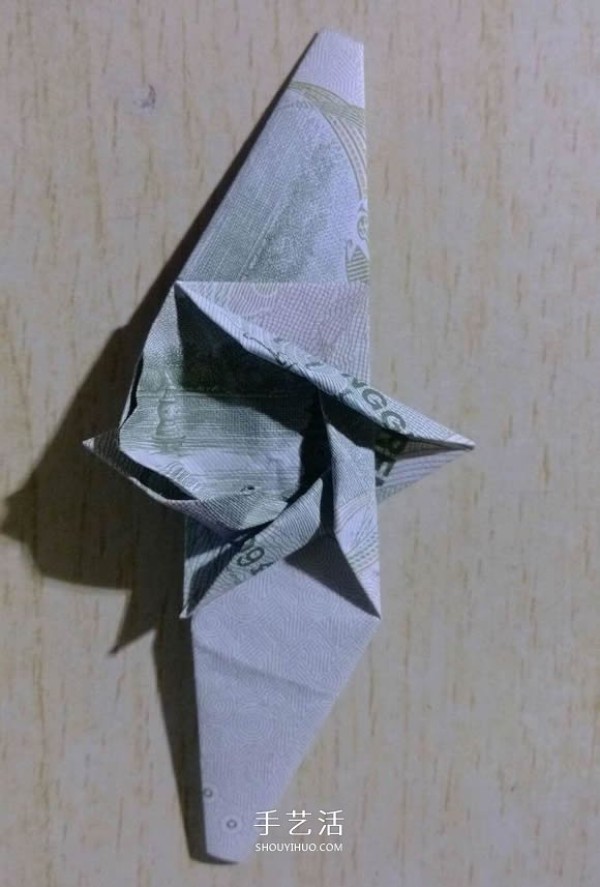 One-yuan banknote origami six-pointed star complex banknote six-pointed star folding method