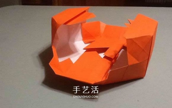 Origami illustration of three-dimensional jack-o