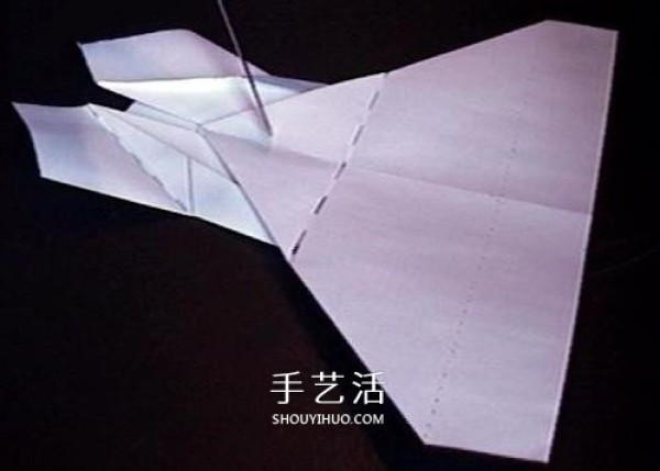 A detailed illustration of how to fold an Avengers paper plane or an origami fighter plane