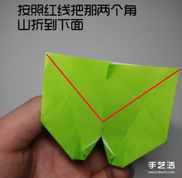 Three-dimensional duck origami step-by-step drawing and duck folding tutorial illustration