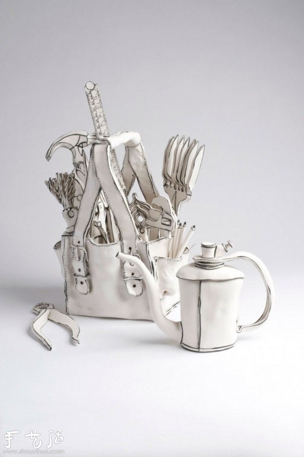 Fantasy ceramic works by British artist Katharine Morling