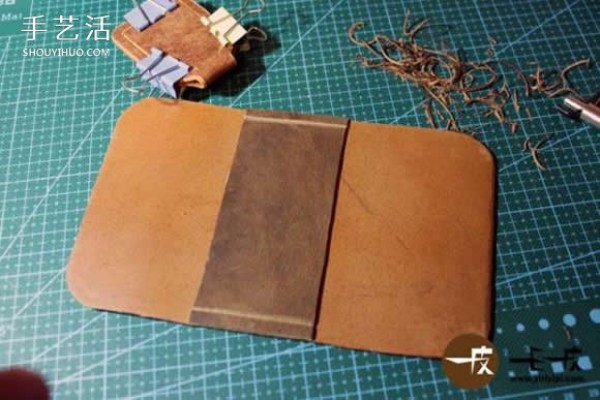 Handmade leather key bag making tutorial DIY key bag tutorial illustration