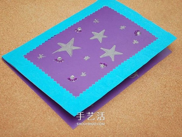 Homemade Teachers Day greeting card: Illustration of how to make a beautiful star greeting card