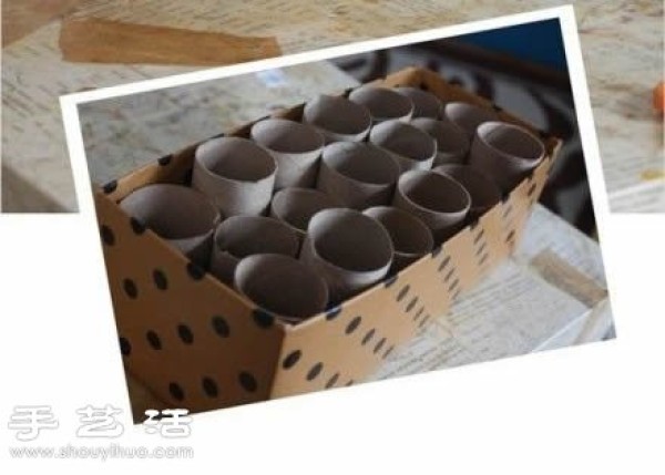 Using paper roll + paper box waste to make a super simple storage box