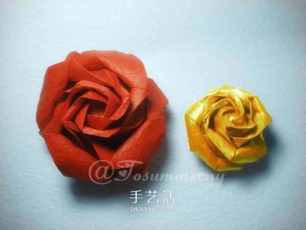 Detailed folding method of European and American roses, step-by-step diagram of how to fold PT roses