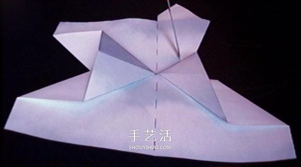 A detailed illustration of how to fold an Avengers paper plane or an origami fighter plane