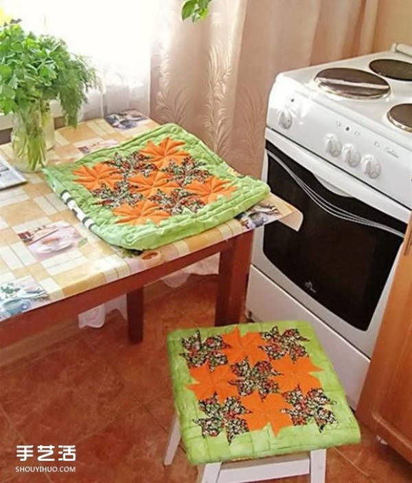 How to make a windmill pattern stool mat DIY patchwork style stool mat