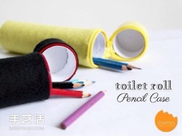 DIY using waste paper rolls can be used to make fabric pen holders