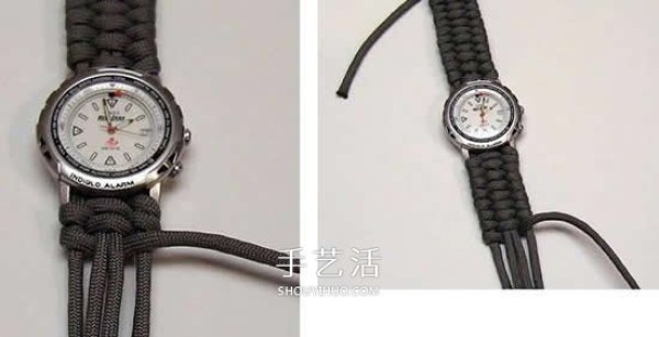 The weaving method of paracord watch strap and the illustration of weaving the watch strap with paracord