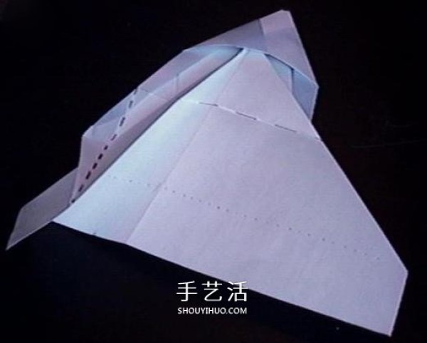 A detailed illustration of how to fold an Avengers paper plane or an origami fighter plane