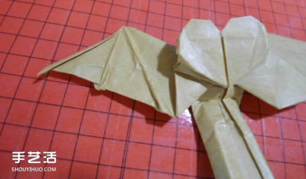 Devil Heart with Wings Origami Illustration and How to Fold the Devils Heart Tutorial