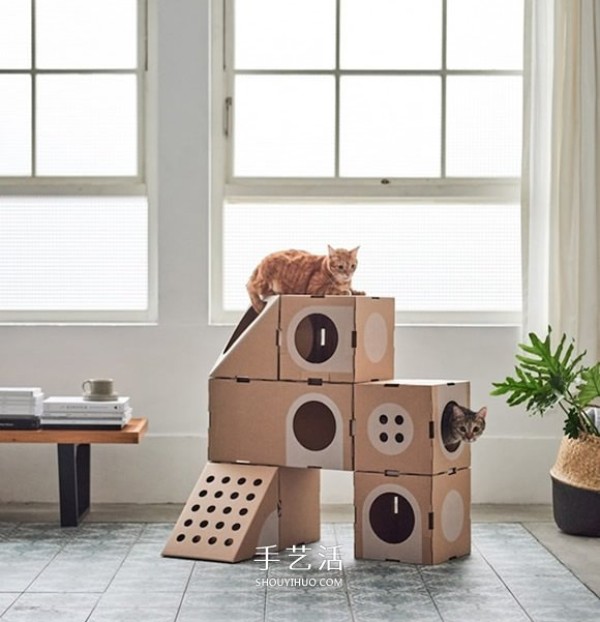 Never get tired of playing it a thousand times! Interesting cat nest made of corrugated paper